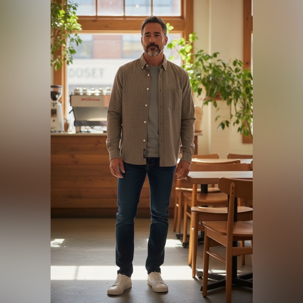 Martin Gordon Elegant Brown Patterned Men's Shirt